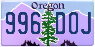 OR license plate 996DOJ