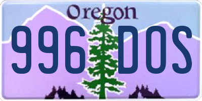 OR license plate 996DOS