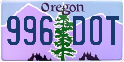 OR license plate 996DOT