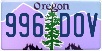 OR license plate 996DOV