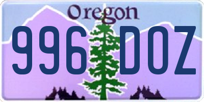 OR license plate 996DOZ