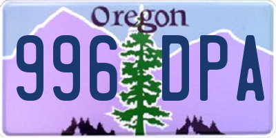 OR license plate 996DPA