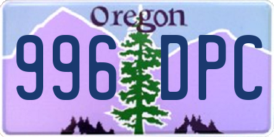 OR license plate 996DPC