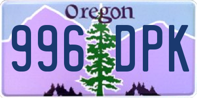 OR license plate 996DPK