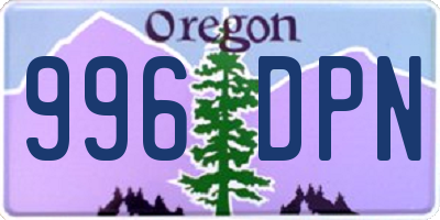 OR license plate 996DPN
