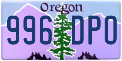 OR license plate 996DPO