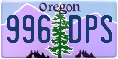 OR license plate 996DPS