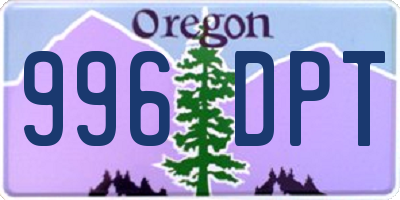 OR license plate 996DPT