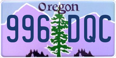 OR license plate 996DQC