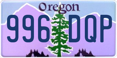 OR license plate 996DQP