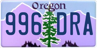 OR license plate 996DRA