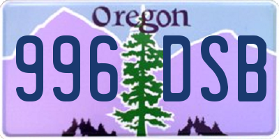 OR license plate 996DSB