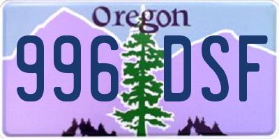OR license plate 996DSF