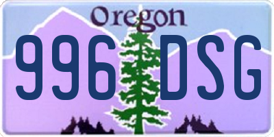 OR license plate 996DSG