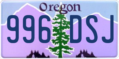 OR license plate 996DSJ