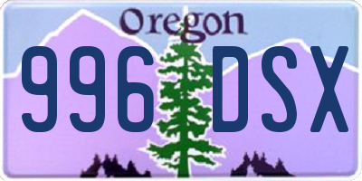 OR license plate 996DSX