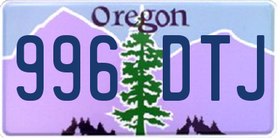 OR license plate 996DTJ