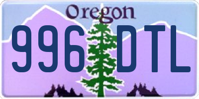 OR license plate 996DTL