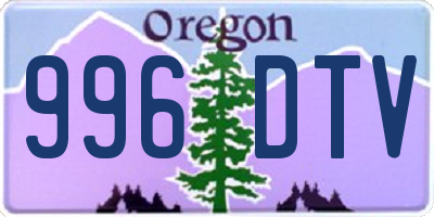 OR license plate 996DTV