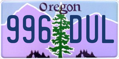 OR license plate 996DUL