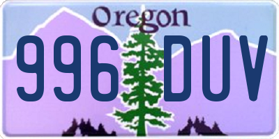 OR license plate 996DUV