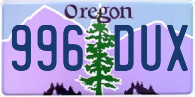 OR license plate 996DUX