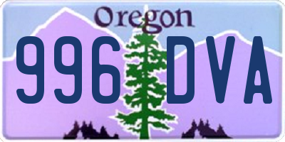 OR license plate 996DVA
