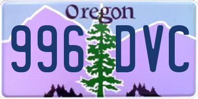 OR license plate 996DVC