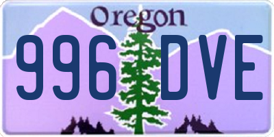 OR license plate 996DVE