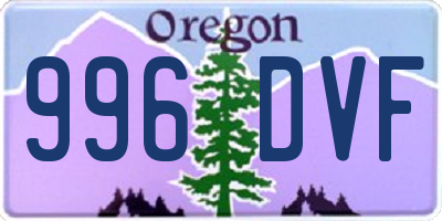 OR license plate 996DVF