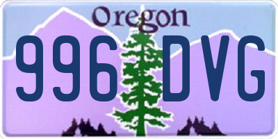 OR license plate 996DVG