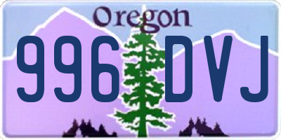 OR license plate 996DVJ