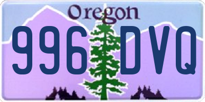 OR license plate 996DVQ