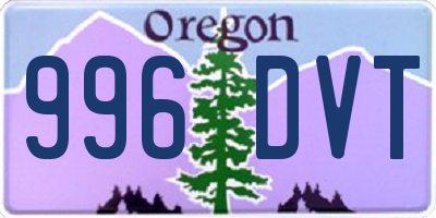 OR license plate 996DVT