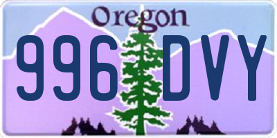 OR license plate 996DVY
