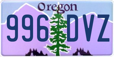 OR license plate 996DVZ