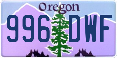 OR license plate 996DWF
