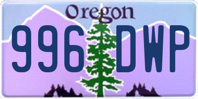 OR license plate 996DWP