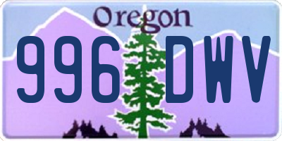 OR license plate 996DWV