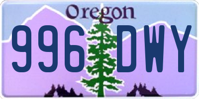 OR license plate 996DWY