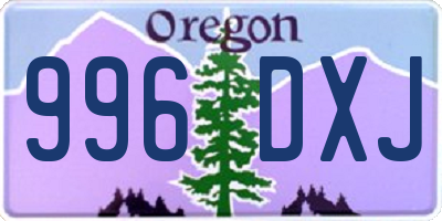 OR license plate 996DXJ