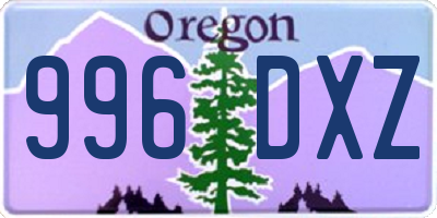 OR license plate 996DXZ