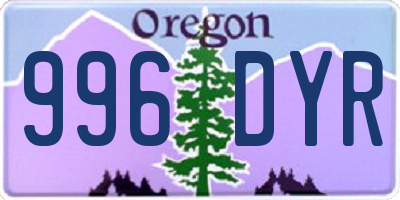 OR license plate 996DYR