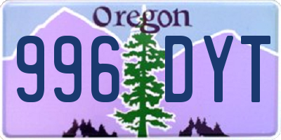 OR license plate 996DYT