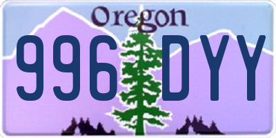 OR license plate 996DYY