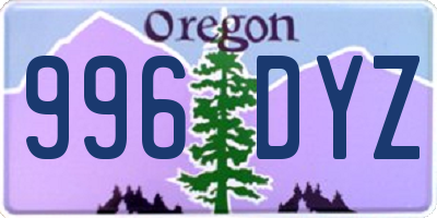 OR license plate 996DYZ