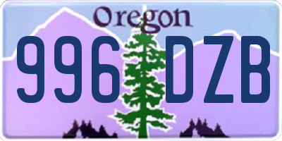 OR license plate 996DZB