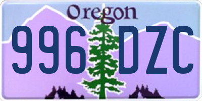 OR license plate 996DZC