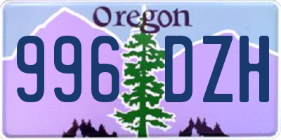 OR license plate 996DZH