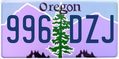 OR license plate 996DZJ